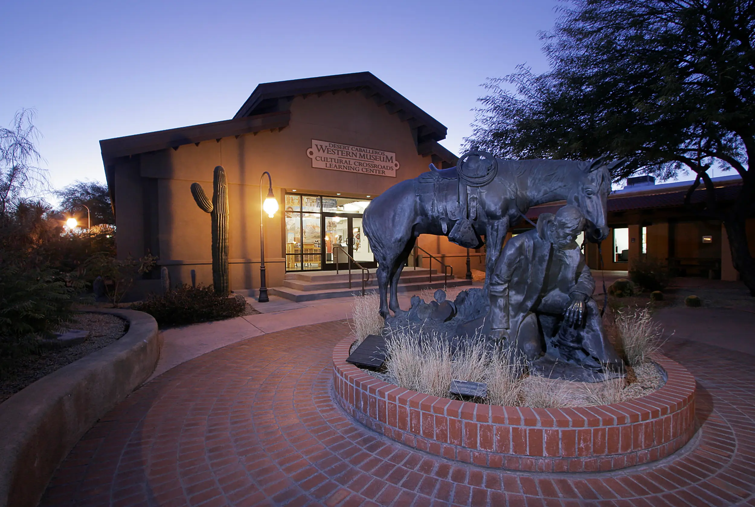 The entrance of Desert Caballeros Western Museum in Wickenburg Arizona