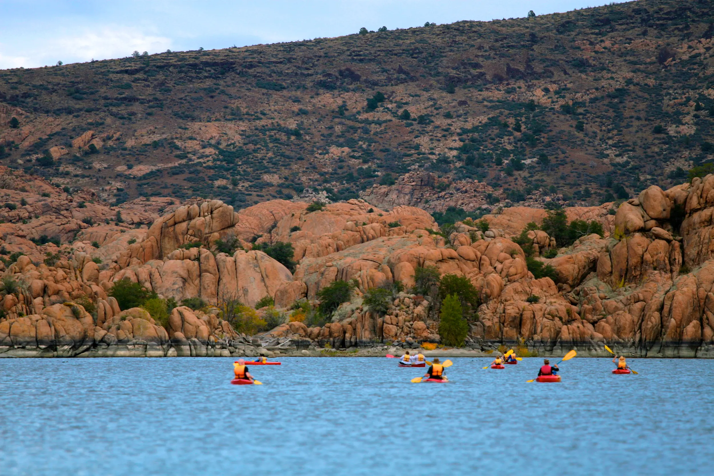 dg-prescott-003 Several Kayakers on Watson Lake in Prescott Arizona