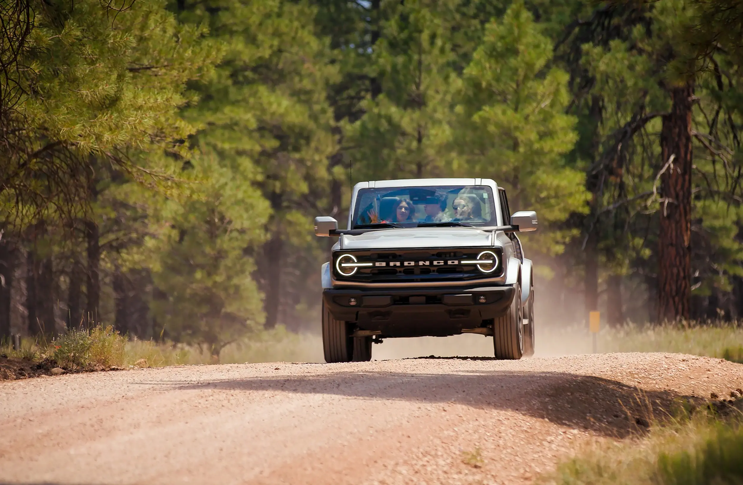 dg-tusayan-004 A bronco driving a dirt road near Tusayan Arizona