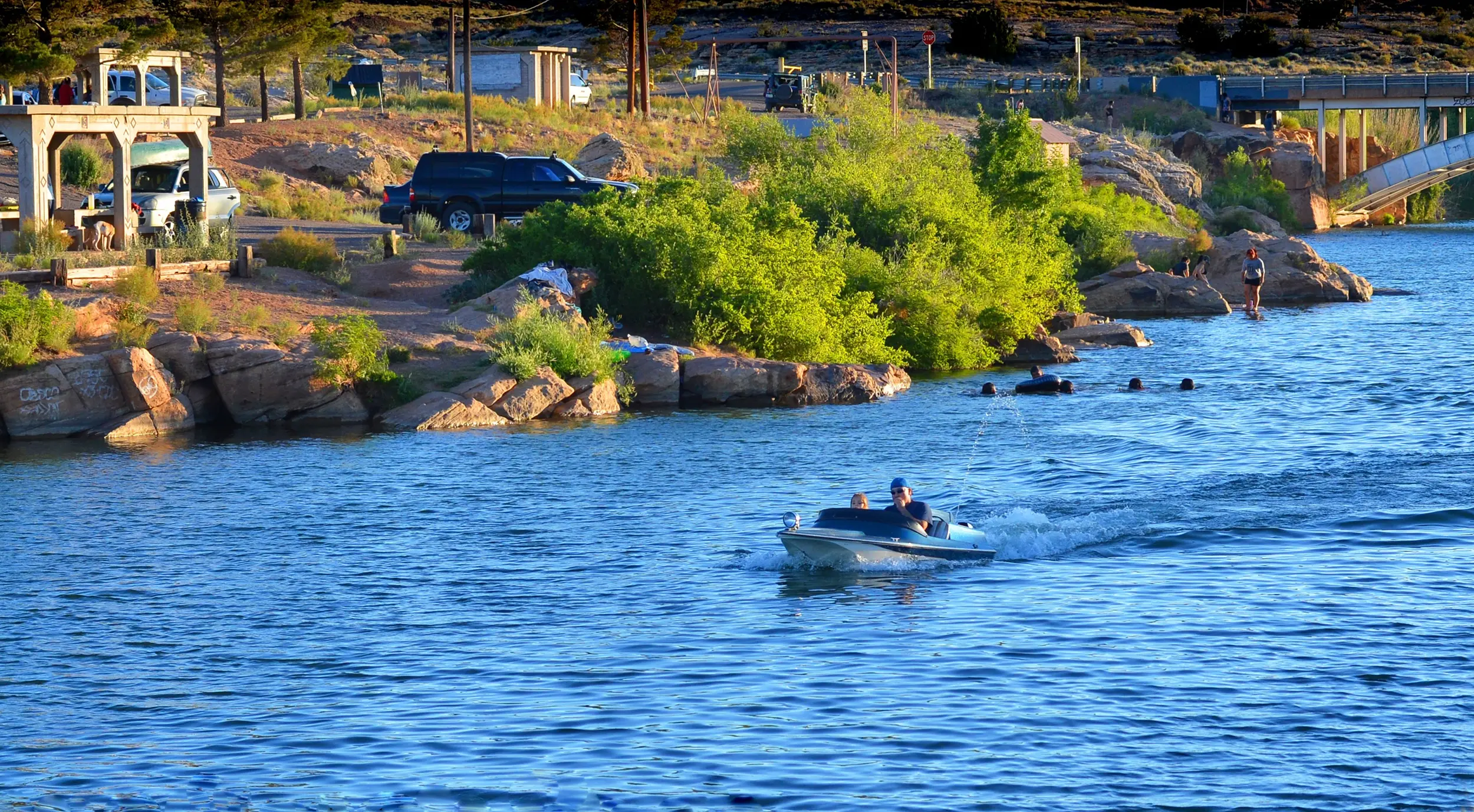 Boaters on the river near Winslow Arizona